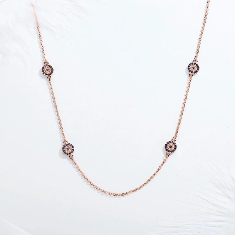 Layered Look Gold Evil Eye Necklace

