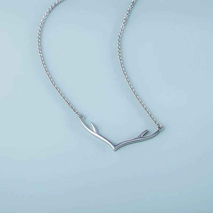 Jimmy's Jewelry Minimalist Antler Pendant Necklace in 925 Sterling Silver