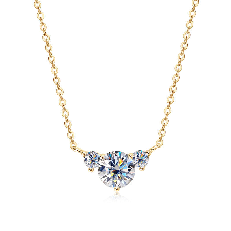 Dainty Moissanite Trio Necklace

