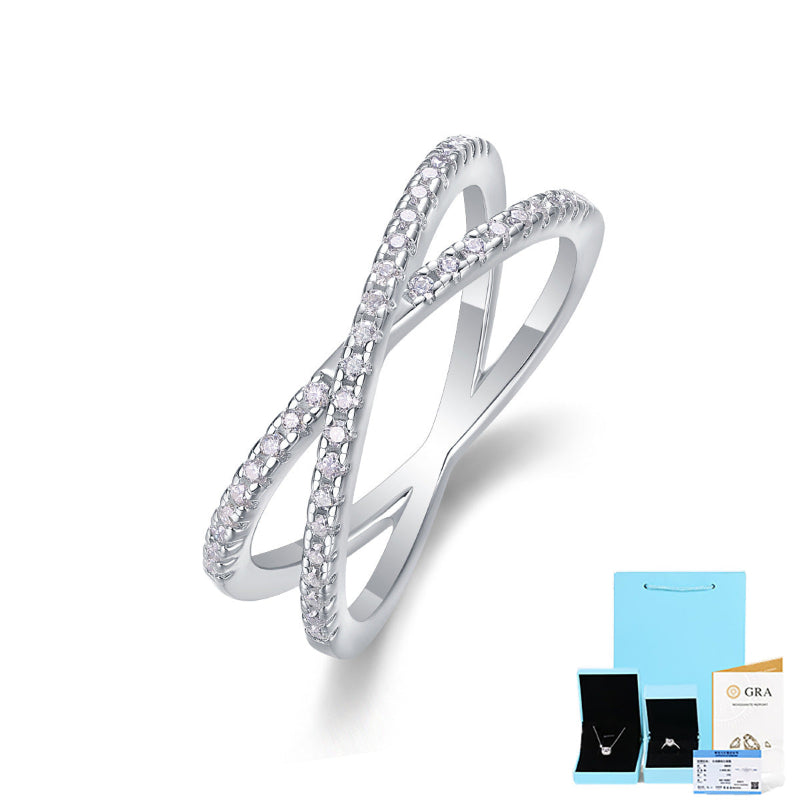Stackable Moissanite Cross-Over Band

