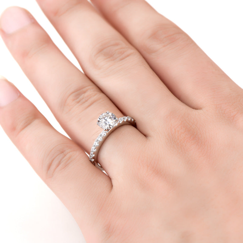 Classic Silver Tone Moissanite Solitaire

