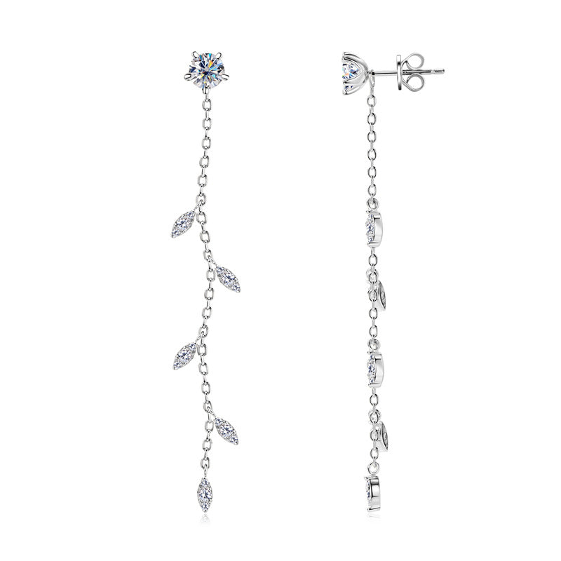 Timeless 925 Silver Moissanite Leaf Jewelry

