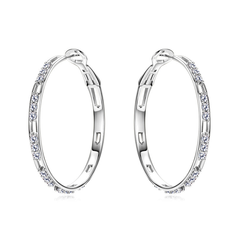 Everyday Moissanite Gold Circle Drop Earrings

