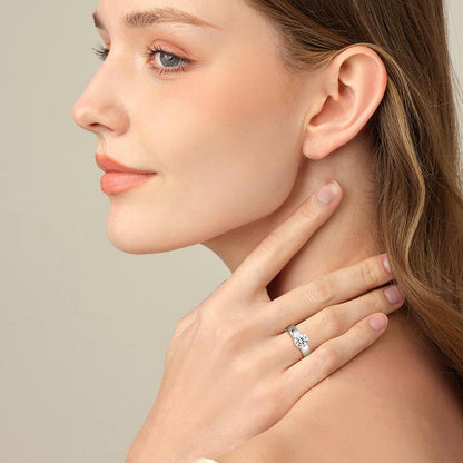 Luxurious Gold Finish Moissanite Bridal Ring

