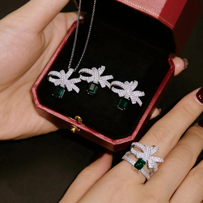 Sparkling Zirconia Bow Jewelry