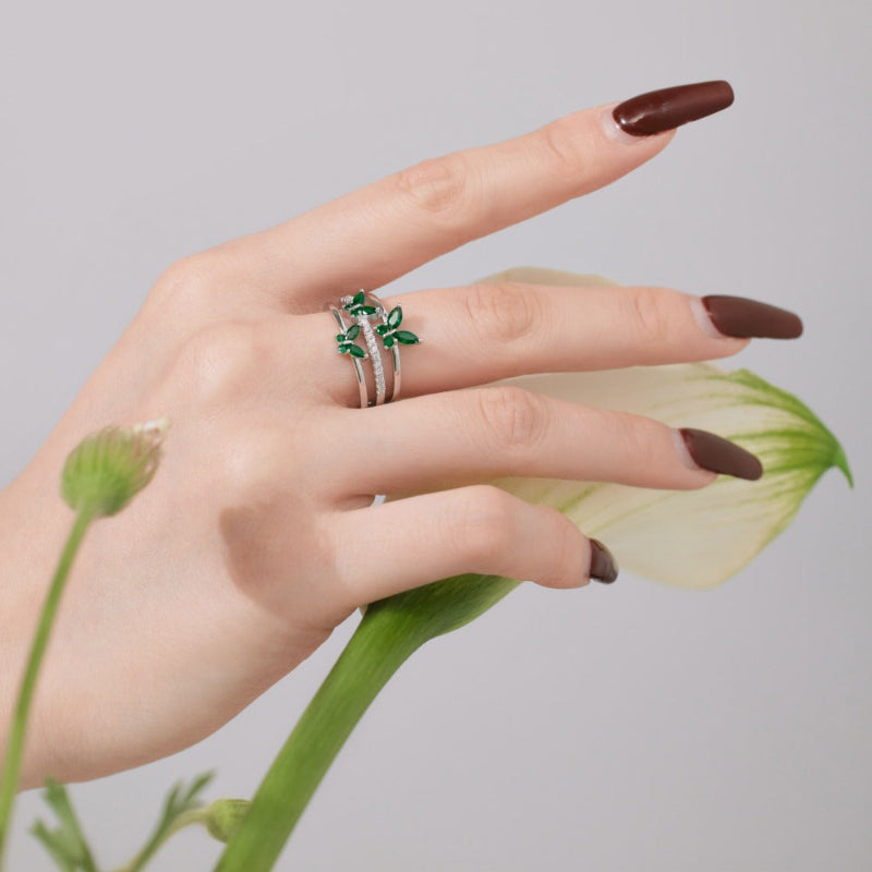 Sparkling Butterfly Trio Ring

