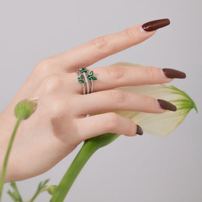 Sparkling Butterfly Trio Ring

