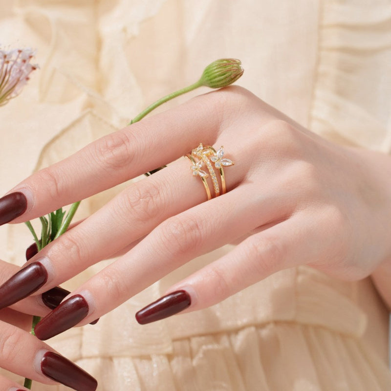 Marquise Butterfly Stack Ring

