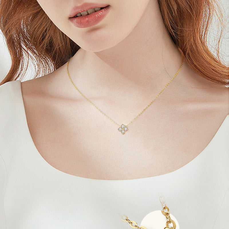 Handcrafted Look Moissanite Petal Necklace

