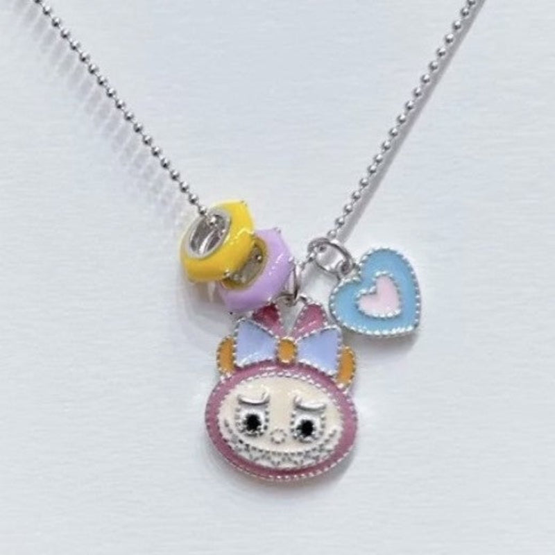 Sweet Labubu Charm and Enamel Accents Necklace

