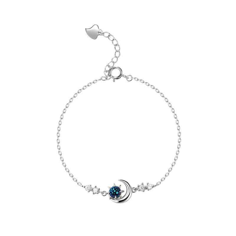 Silver Celestial Moon & Star Charm Bracelet