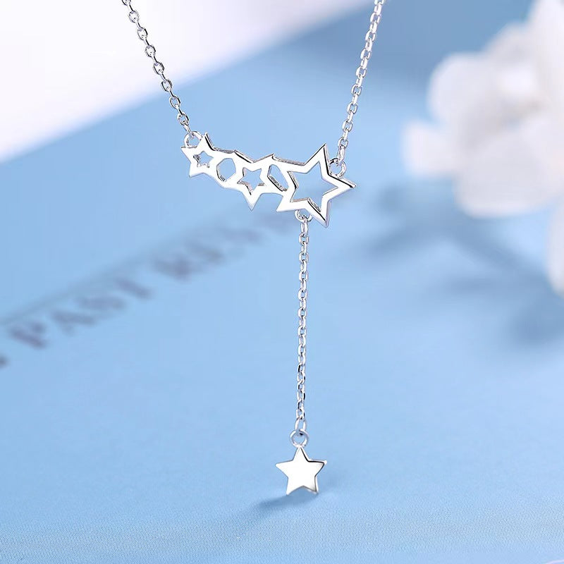 open star necklace silver