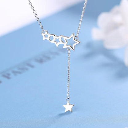 open star necklace silver