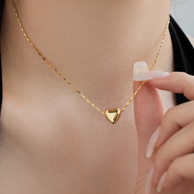Modern Puffy Heart Necklace

