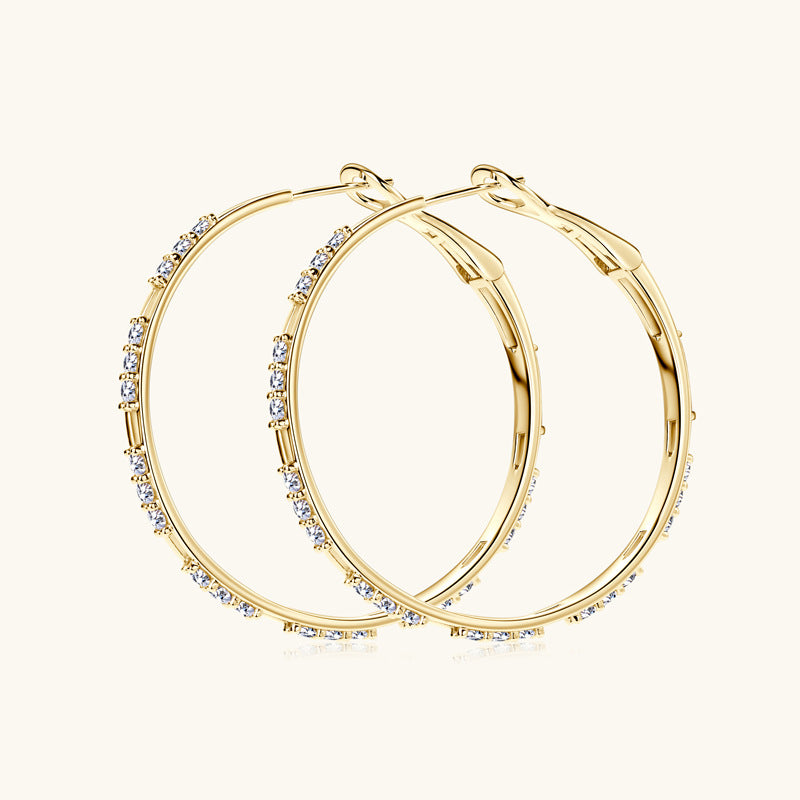 Pave Set Hoop Earrings