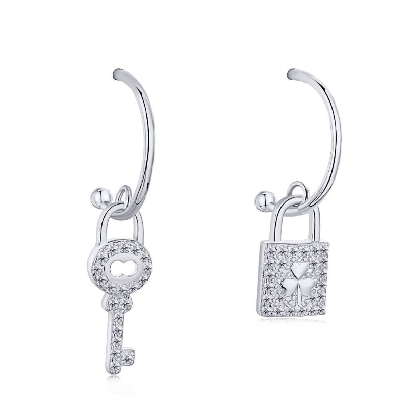 Entwined Key and Lock Earrings

