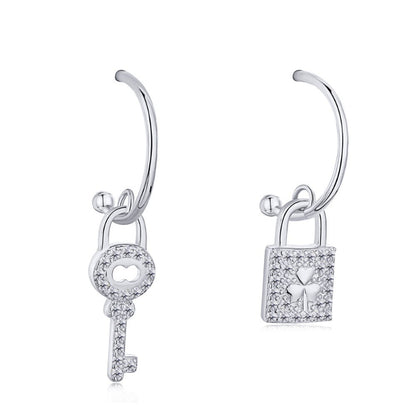 Entwined Key and Lock Earrings

