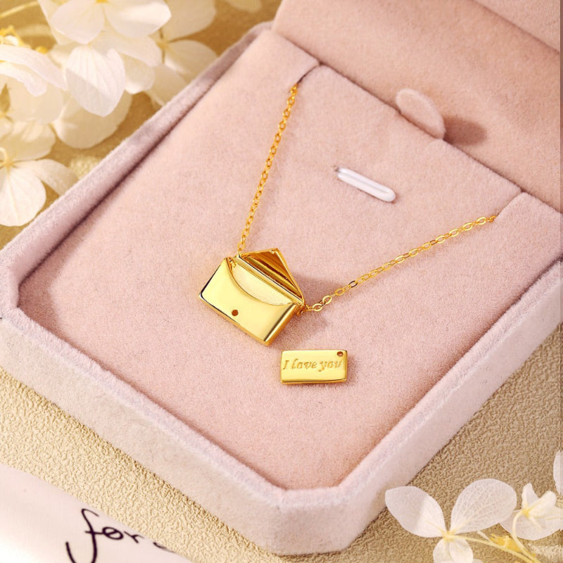 Gold Engraved Message Pendant

