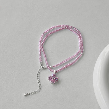 Fuchsia Pink Beaded Necklace

