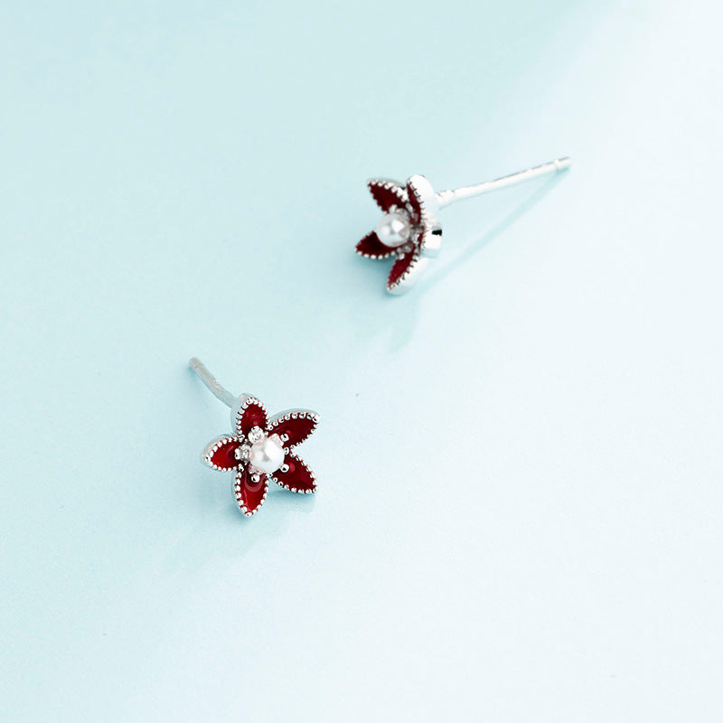 Delicate Floral Pearl Studs

