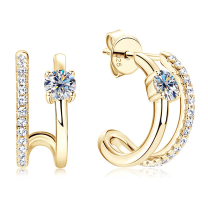 Dazzling Moissanite Embrace Hoop Earrings

