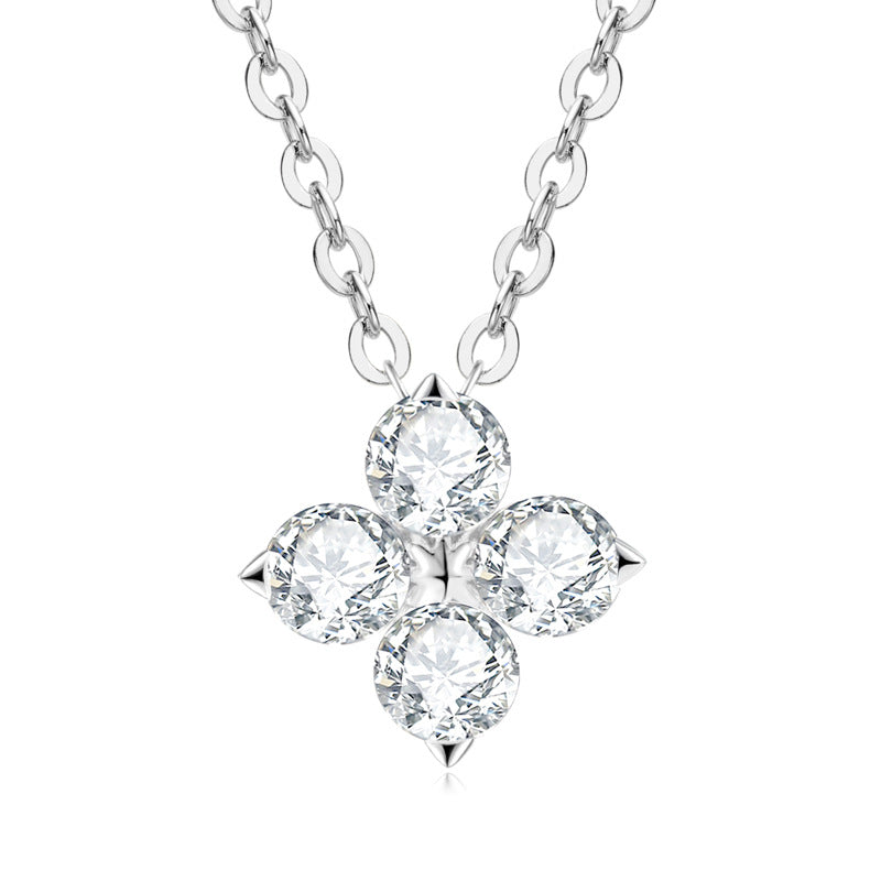 Premium Quality 3EX Cut Moissanite Clover Necklace

