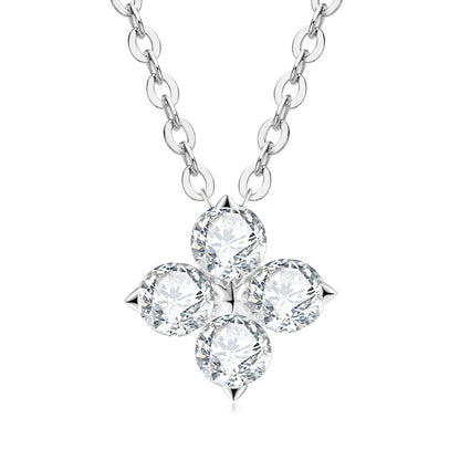 Premium Quality 3EX Cut Moissanite Clover Necklace

