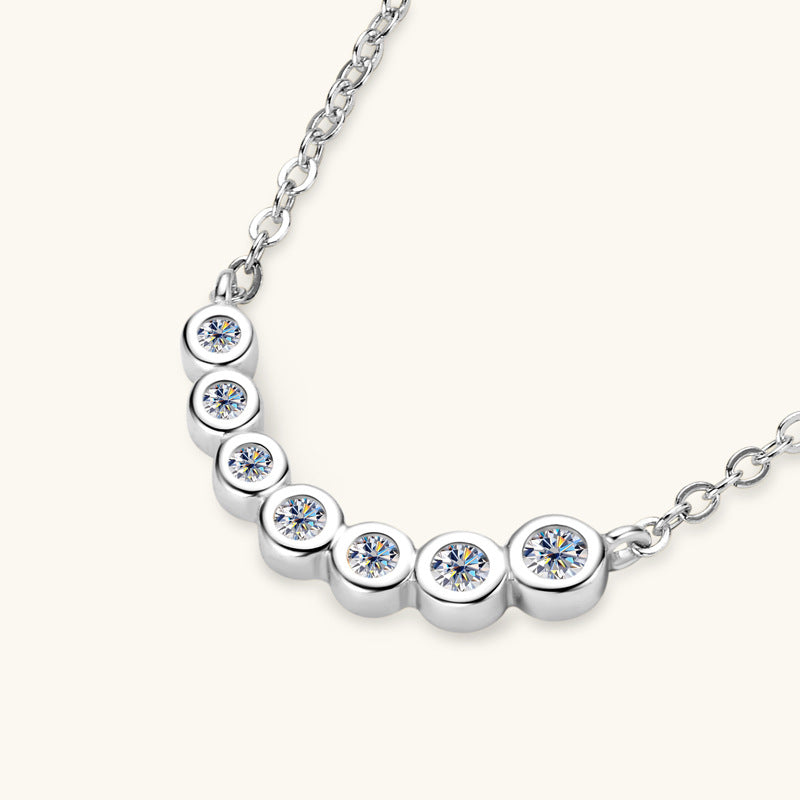 Dazzling Moissanite Half-Moon Pendant Necklace

