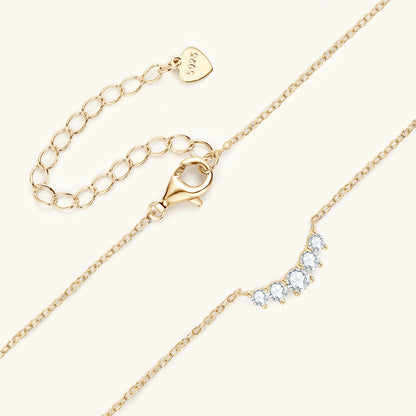Dazzling Moissanite Half-Moon Pendant Necklace

