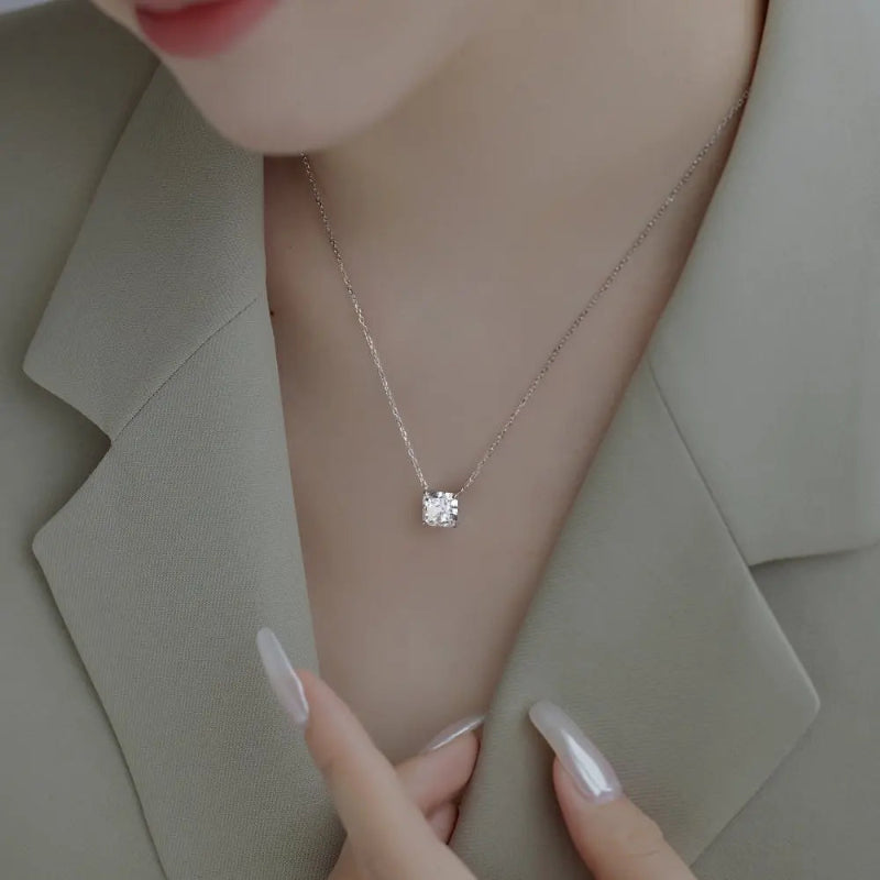 Modern Square Zirconia Pendant