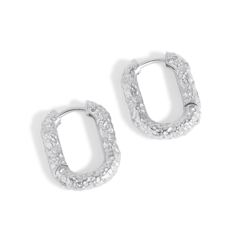 Molten Gold Rectangle Hoops

