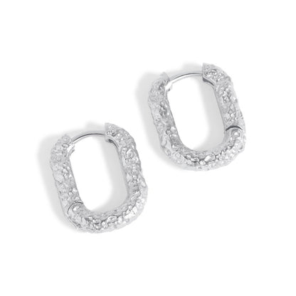 Molten Gold Rectangle Hoops

