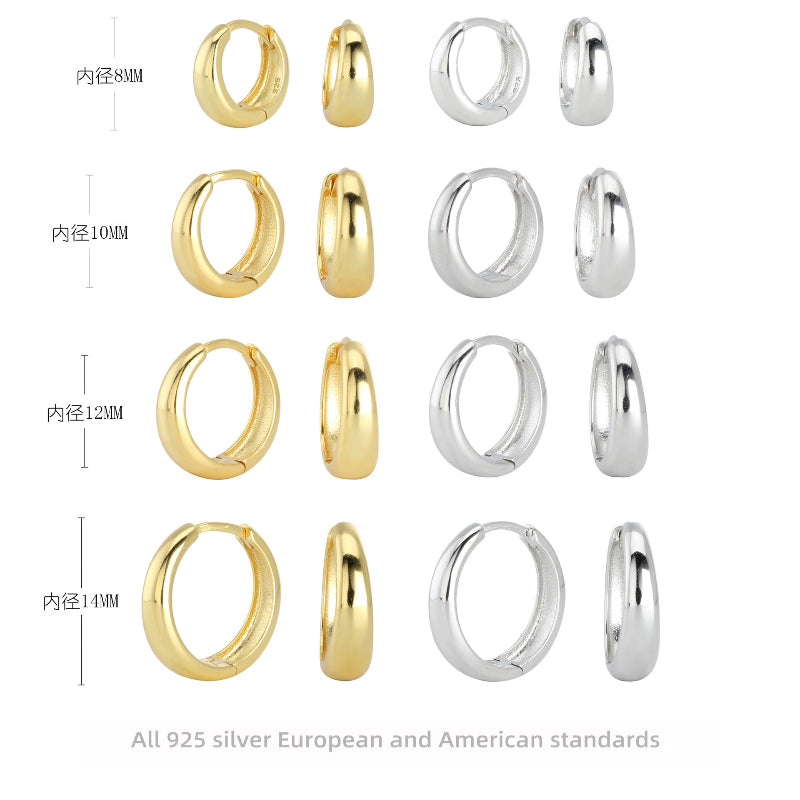 Polished Sterling Silver Huggie Hoops

