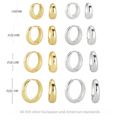 Polished Sterling Silver Huggie Hoops

