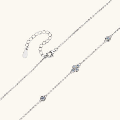 Brilliant Cut Moissanite Dot Necklace in Silver

