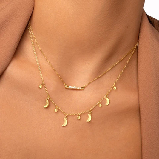 Dainty Diamond Bar Necklace