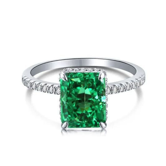 Emerald Simulated Diamonds Rings - JIMMY JEWELRY 01