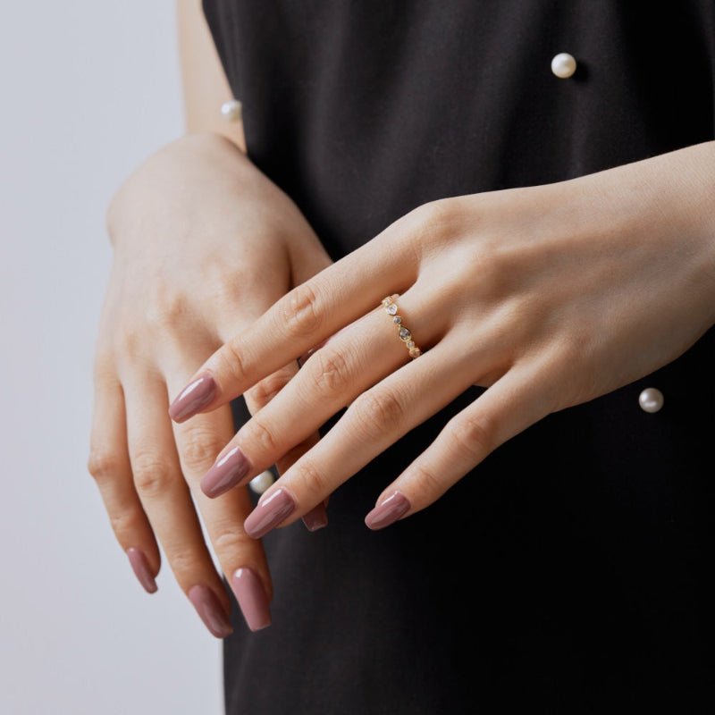 Golden Teardrop Eternity Ring

