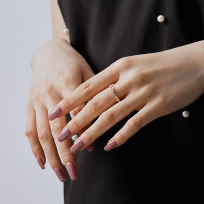 Golden Teardrop Eternity Ring

