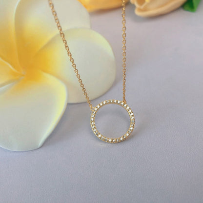 Modern Diamond Circle Pendant