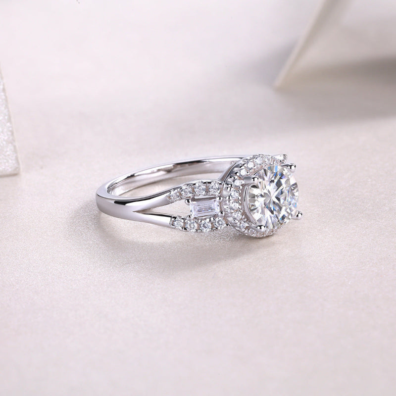 20mm Long S925 Silver Moissanite Ring

