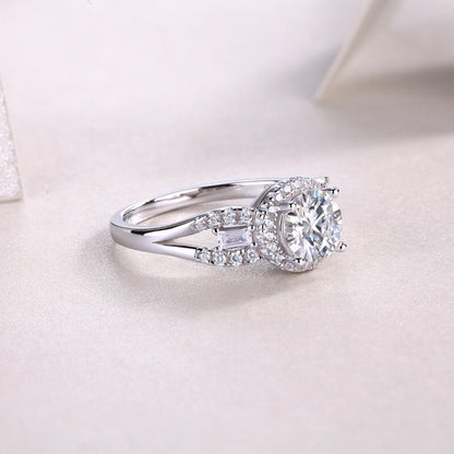 20mm Long S925 Silver Moissanite Ring

