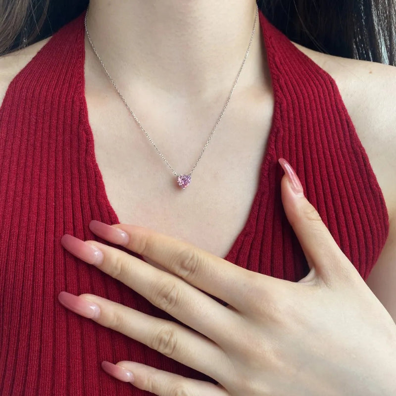 Whimsical Rhodium Heart Pendant