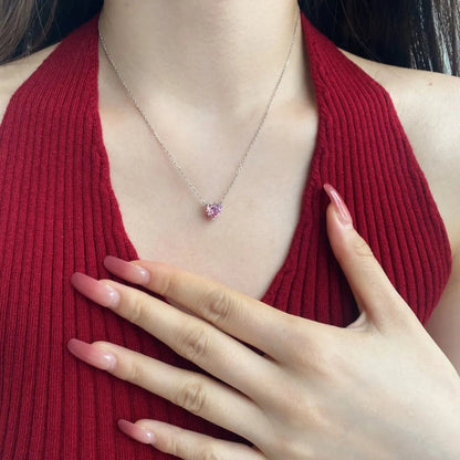 Whimsical Rhodium Heart Pendant