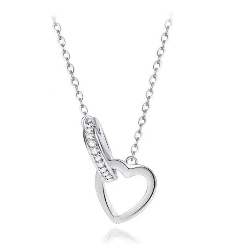 diamond love heart necklace