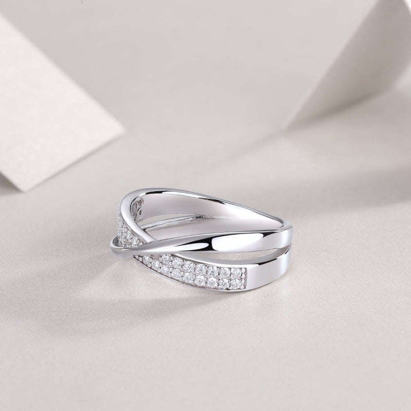 Shimmering Silver X-Band with Stones


