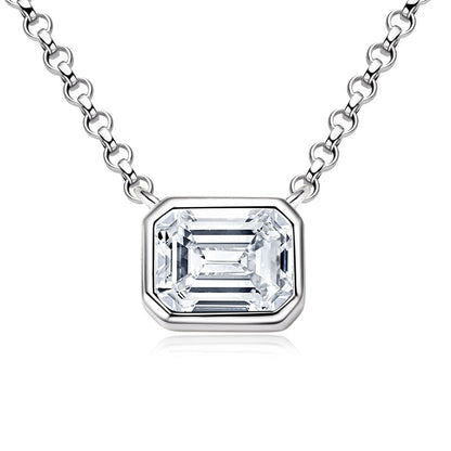 Minimalist Emerald-Cut Moissanite Jewelry

