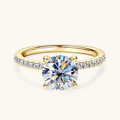 Brilliant Solitaire Pave Ring

