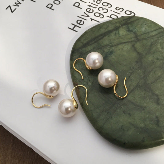 Large Pearl Drop Earrings

