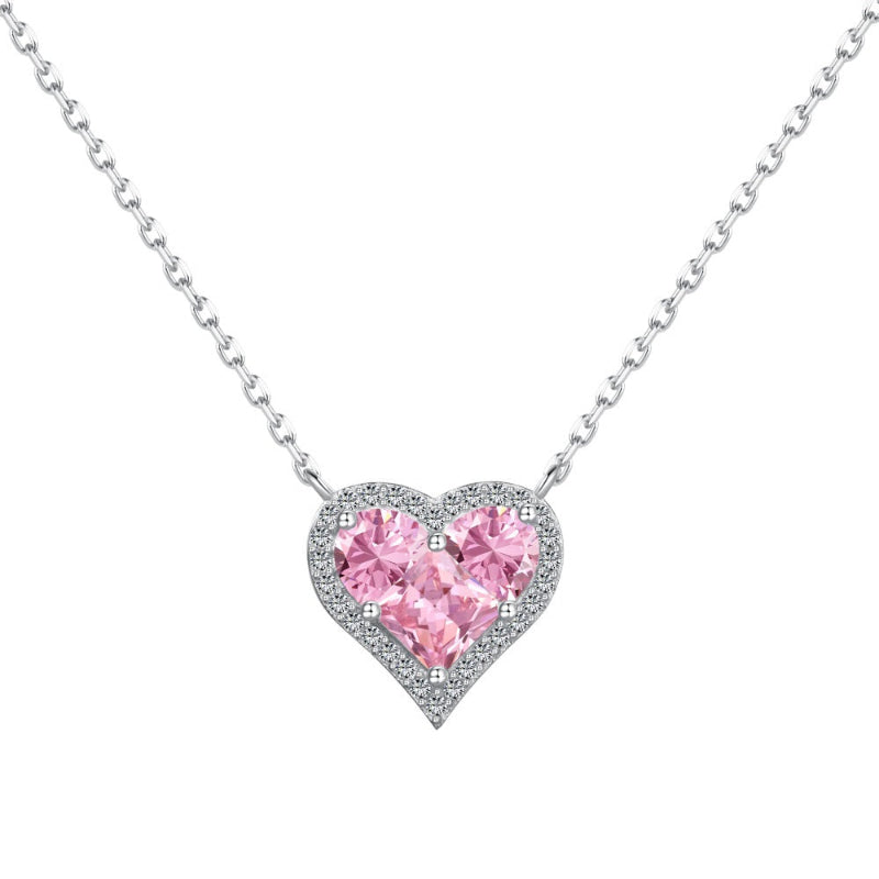Dainty Pink Love Heart Necklace

